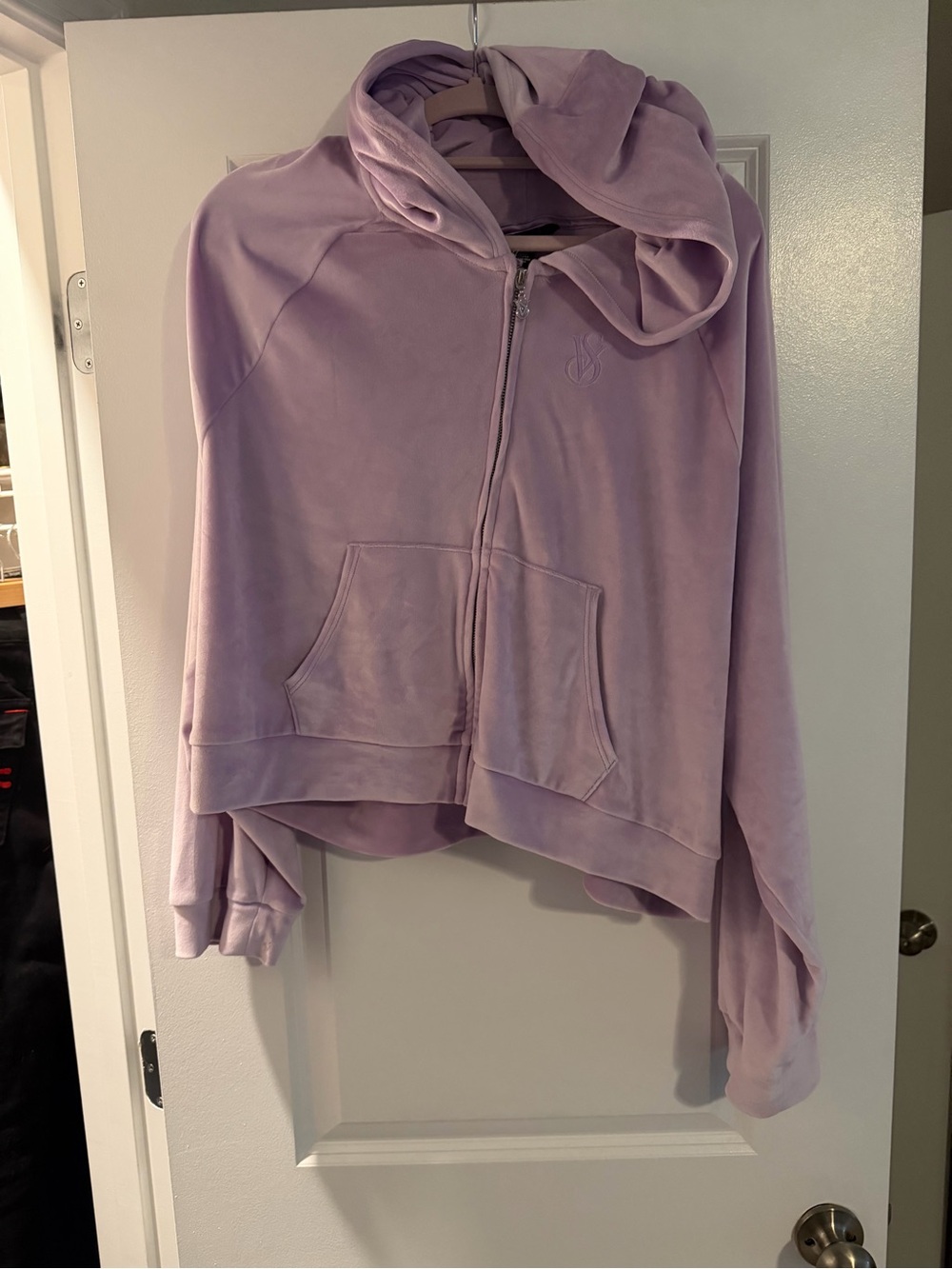 Victoria's Secret Light Purple Velour Zip Hoodie